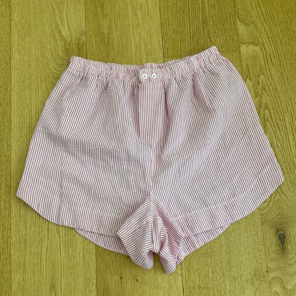 Free People Boxer Shorts Stripe Cloud Nine Size S Pink White - Picture 1 of 3